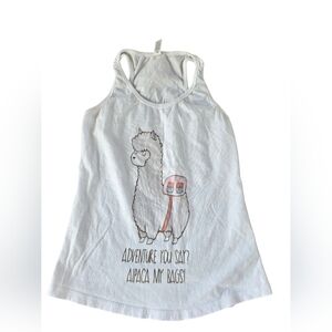 Bella Canvas White Alpaca Adventure Graphic Tank Top Size XS